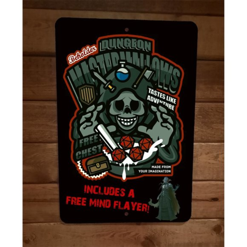 Dungeon Mastermallows Cereal Fre Mind Flayer D&D‎ 8x12 Metal Wall Poster Sign